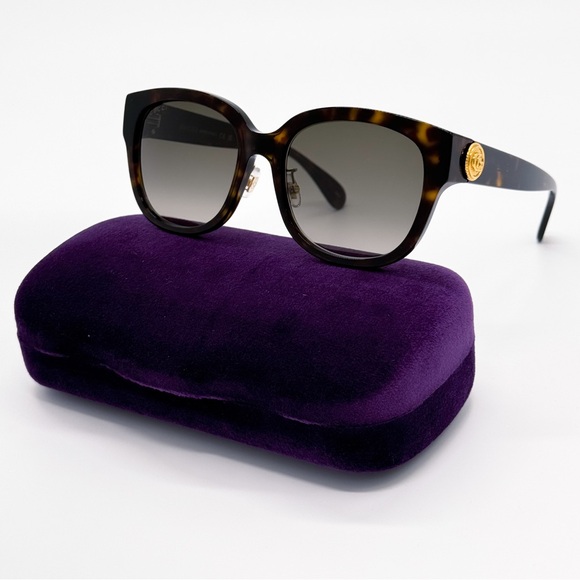 NEW GUCCI GG1409SK 002 ROUND BROWN GREY WOMEN SUNGLASSES GUCCI - Picture 2 of 11